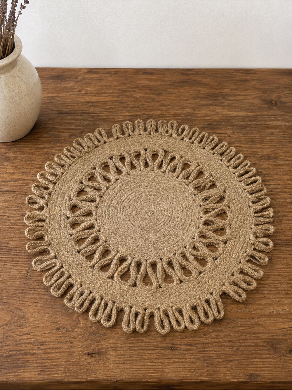 Natural Jute Round Decorative Placemat